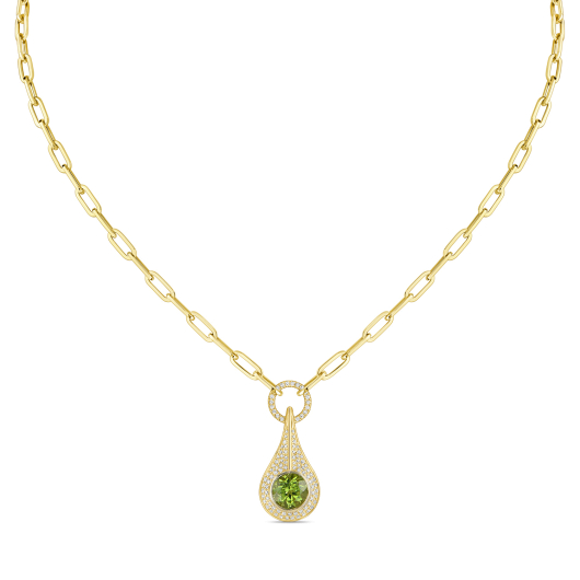 Колье с бриллиантами и перидотом