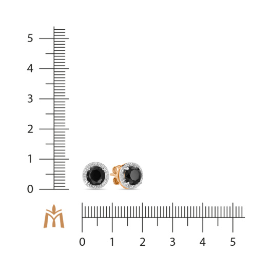 Серьги с бриллиантами и ониксами