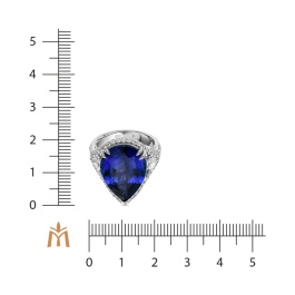 Кольцо с бриллиантами и танзанитом