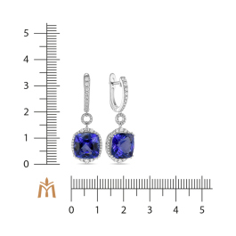 Серьги с танзанитами и бриллиантами