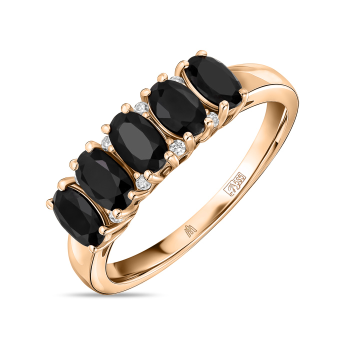 Кольцо с бриллиантами и цветными сапфирами - фото 1 Кольцо с бриллиантами и цветными сапфирами - фото 1