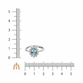 Кольцо с аквамарином и бриллиантами