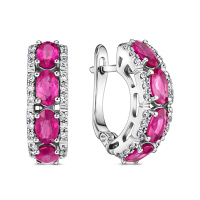 Серьги с бриллиантами и рубинами - фото 1