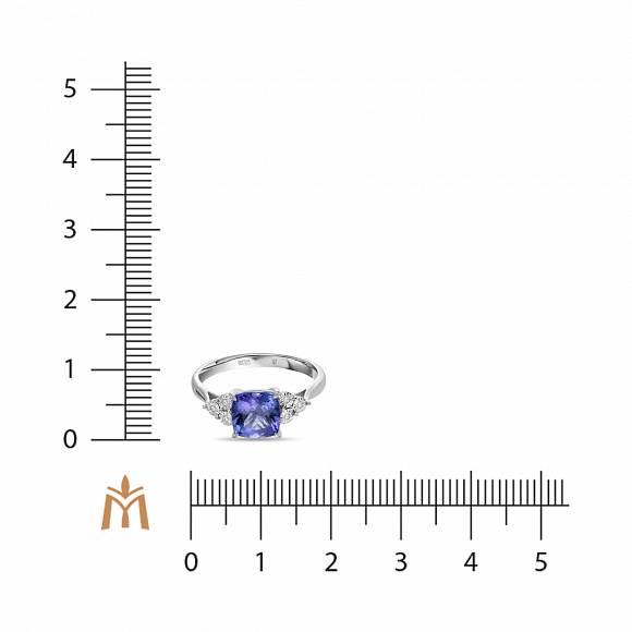 Кольцо с бриллиантами и танзанитом R01-TN-PL-35772 - Фото 2