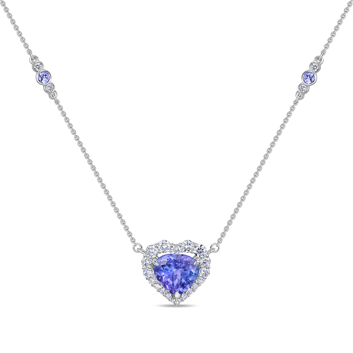 Колье с бриллиантом и танзанитами - фото 1 Колье с бриллиантом и танзанитами - фото 1