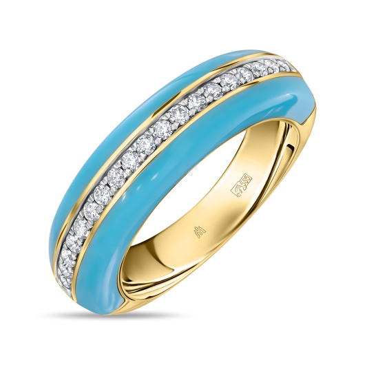 Кольцо с керамикой и бриллиантами