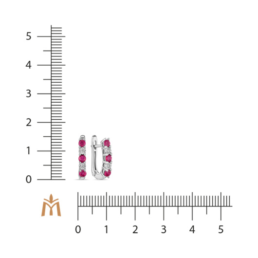 Серьги с бриллиантами и рубинами