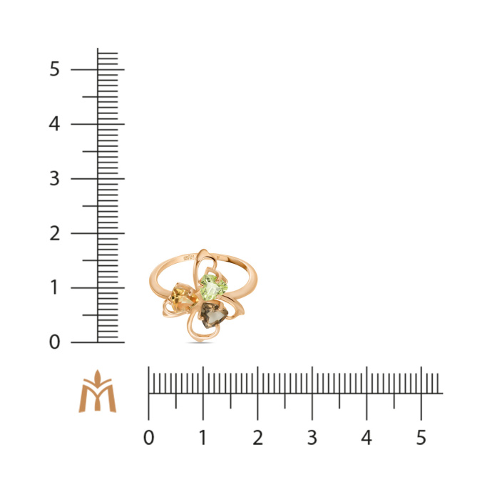 Кольцо с аметистом, топазом и фианитом - фото 2 Кольцо с аметистом, топазом и фианитом - фото 2