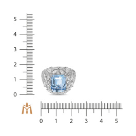 Кольцо с аквамарином и бриллиантами