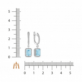 Серьги с аквамаринами и бриллиантами