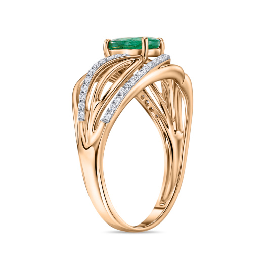 Кольцо с изумрудом и бриллиантами