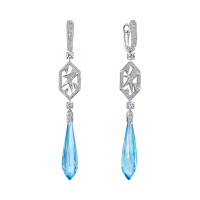 Серьги с топазами и бриллиантами - фото 1