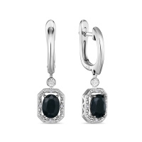 Серьги с бриллиантами и цветными сапфирами - фото 1