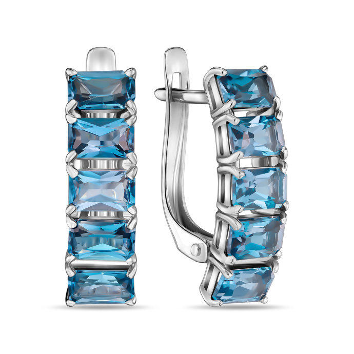 Серьги с лондон топазом - фото 1 Серьги с лондон топазом - фото 1