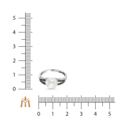 Кольцо с жемчугом и облагороженными бриллиантами
