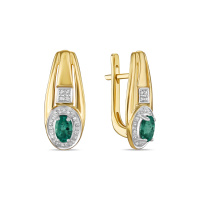 Серьги с бриллиантами и изумрудами - фото 1 Серьги с бриллиантами и изумрудами - фото 1