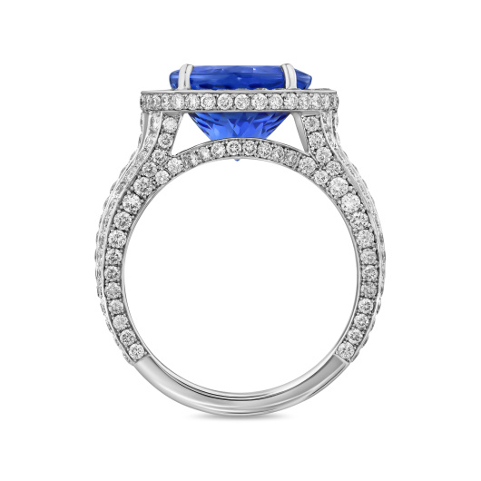 Кольцо с бриллиантами и танзанитом