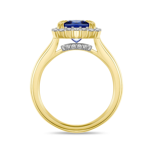 Кольцо с бриллиантами и танзанитом