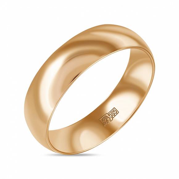 Широкое классическое обручальное кольцо из красного золота R37-T100013848-6 - Фото 1