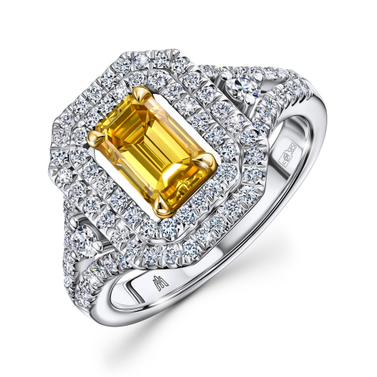 Кольцо с бриллиантами и облагороженными бриллиантами