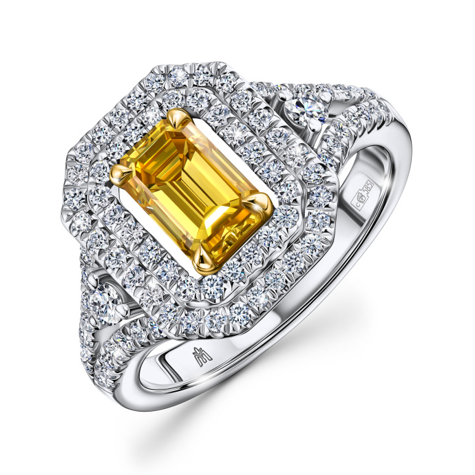 Кольцо с бриллиантами и облагороженными бриллиантами - фото 1 Кольцо с бриллиантами и облагороженными бриллиантами - фото 1