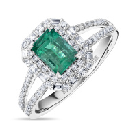 Кольцо с бриллиантами и изумрудом - фото 1 Кольцо с бриллиантами и изумрудом - фото 1