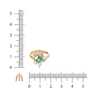 Кольцо с бриллиантами и изумрудом - фото 2