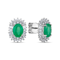 Серьги с бриллиантами и изумрудами - фото 1 Серьги с бриллиантами и изумрудами - фото 1