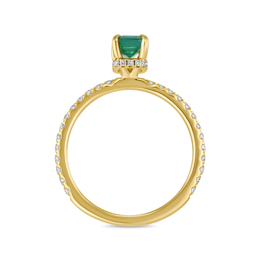 Кольцо с бриллиантами и изумрудом