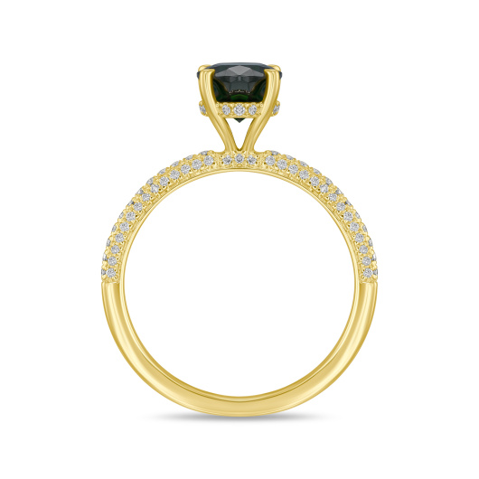 Кольцо с цаворитом и бриллиантами