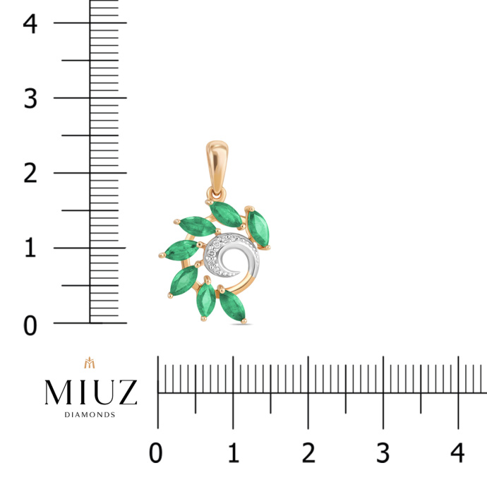 Подвеска с бриллиантами и изумрудами - фото 2 Подвеска с бриллиантами и изумрудами - фото 2