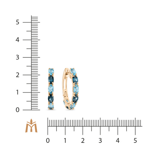 Серьги с топазами и лондон топазом