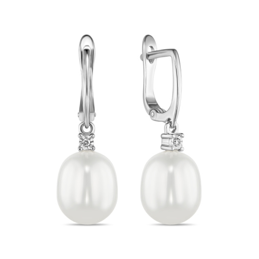 Серьги с бриллиантами и жемчугом
