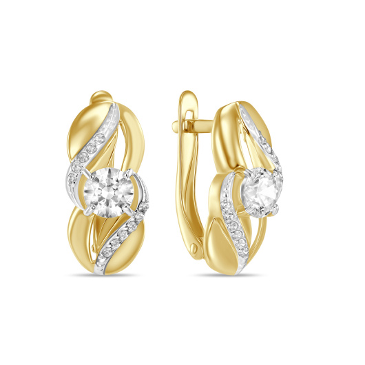 Серьги с сваровски и фианитами