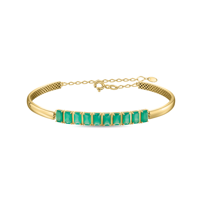 Браслет жесткий с агатами - фото 1