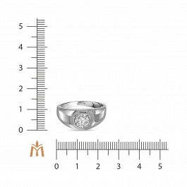 Мужское Кольцо с выращенным бриллиантом