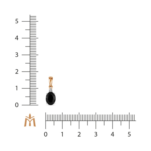 Подвеска с бриллиантом и цветными сапфирами