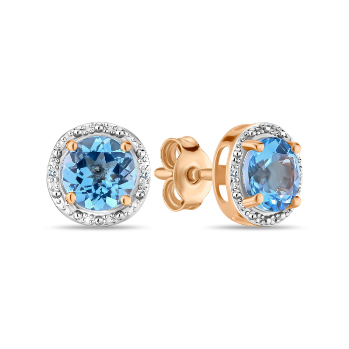 Серьги с топазами и бриллиантами - фото 1 Серьги с топазами и бриллиантами - фото 1