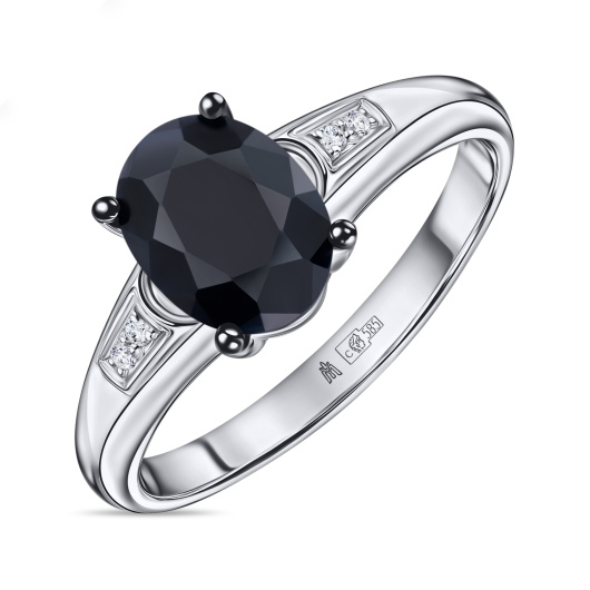 Кольцо с бриллиантами и цветными сапфирами