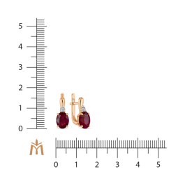 Серьги с облагороженным рубином и цветными сапфирами