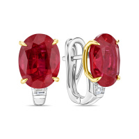 Серьги с бриллиантом и рубинами - фото 1 Серьги с бриллиантом и рубинами - фото 1