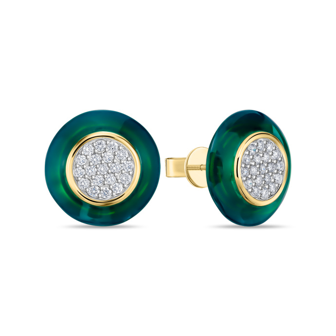 Серьги с керамикой и бриллиантами - фото 1 Серьги с керамикой и бриллиантами - фото 1