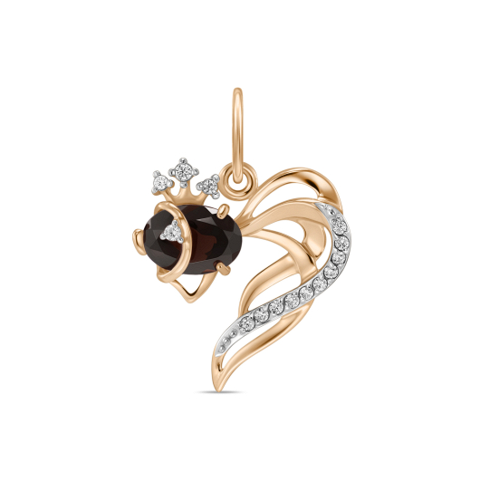 Подвеска с гранатом и фианитами