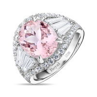 Кольцо с бриллиантом и морганитом - фото 1 Кольцо с бриллиантом и морганитом - фото 1