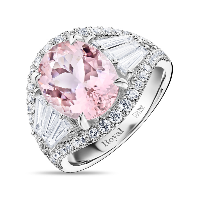 Кольцо с бриллиантом и морганитом - фото 1 Кольцо с бриллиантом и морганитом - фото 1