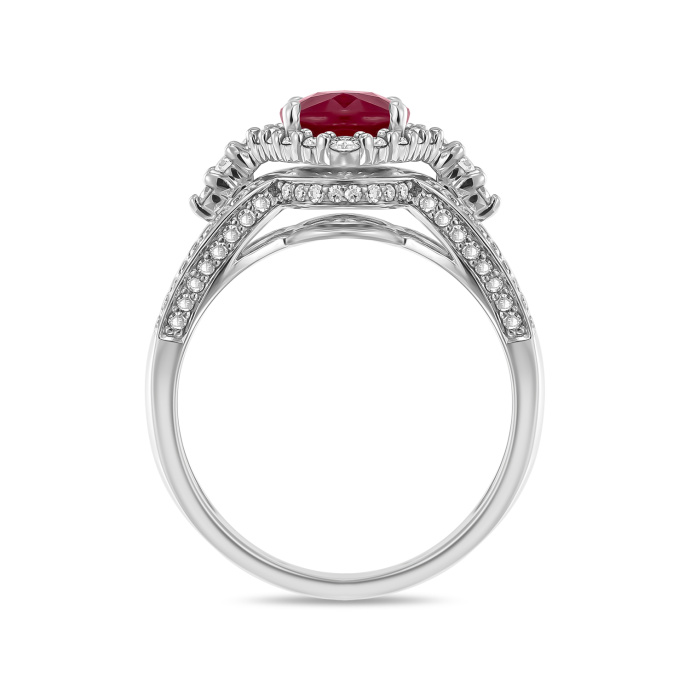 Кольцо с бриллиантами и облагороженным рубином - фото 2 Кольцо с бриллиантами и облагороженным рубином - фото 2