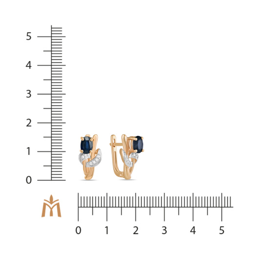 Серьги с сапфирами и бриллиантами