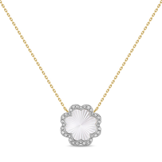 Колье с бриллиантами и перламутром