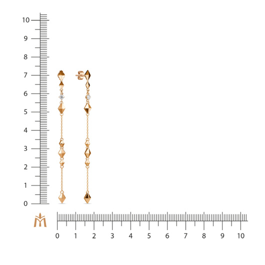 Серьги с фианитами
