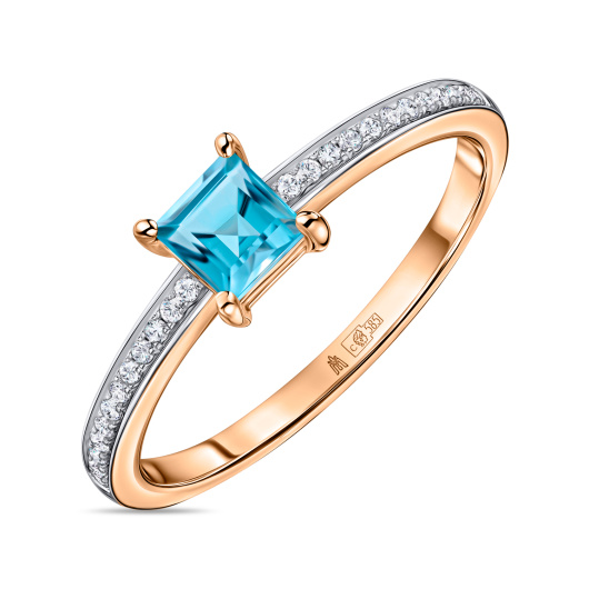 Кольцо с топазом и бриллиантами